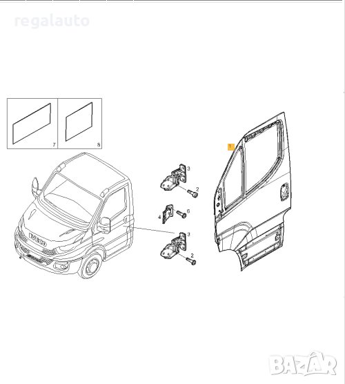 5801489558,ВРАТА ПРЕДНА ЛЯВА IVECO DAILY 2014-2019, снимка 1