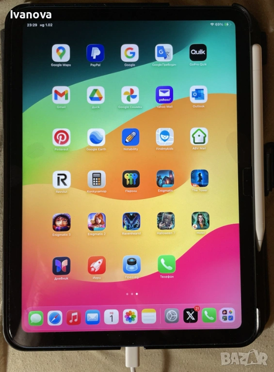 iPad 10th Gen 256GB Blue + Apple Pencil 2, снимка 1