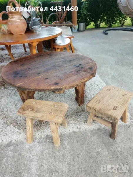 Стара дървена синия/софра/паралия, снимка 1