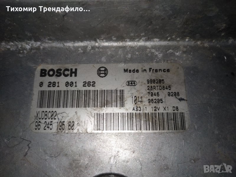 Компютър за PEUGEOT 406 1.9 TD ENGINE ECU 0281001262 9624519580, 0 281 001 262, 96 245 195 80, снимка 1