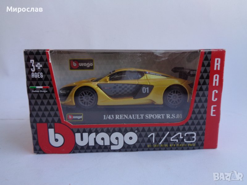  1:43 BBURAGO RENAULT SPORT R.S.01 КОЛИЧКА ИГРАЧКА МОДЕЛ, снимка 1