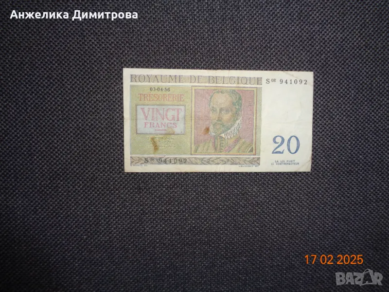 20 франка Белгия 1956г , снимка 1