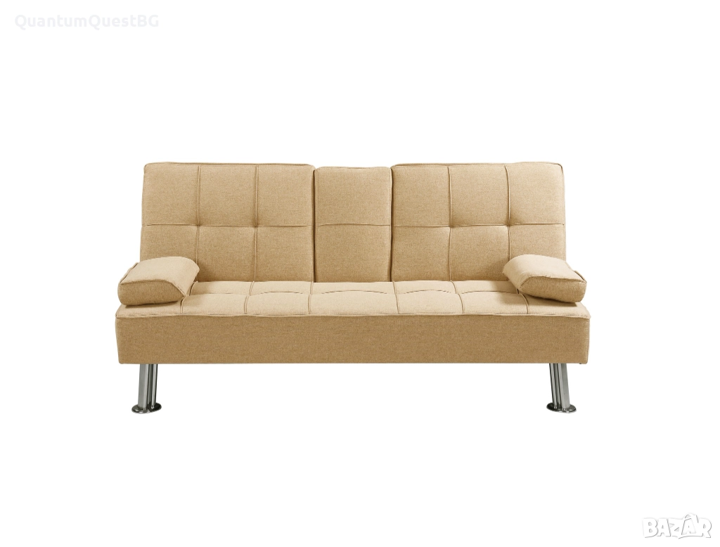 Диван VERDE светло кафяво/хром, снимка 1