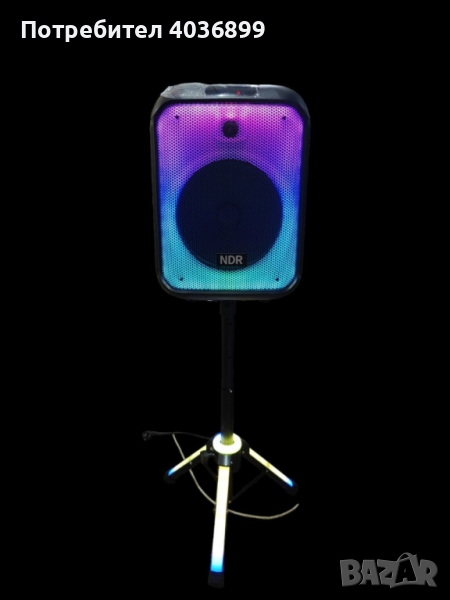 Bluetooh Karaoke Speaker NDR 102B - Красив LED високоговорител със 7 режима; 2 години гаранция, снимка 1