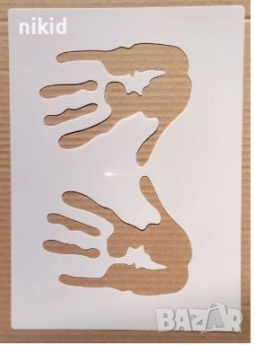 Ръка Ръце длан длани стенсил шаблон за спрей за торта украса Scrapbooking, снимка 1