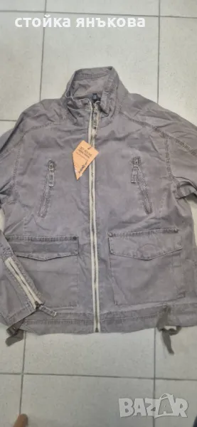 Тънко мъжко бежово яке от памучен плат, снимка 1