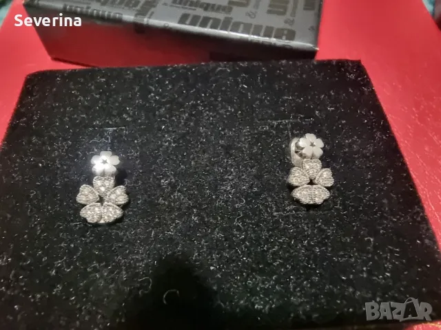 Нежни, сребърни, детски обеци детелини, снимка 6 - Обеци - 49042486