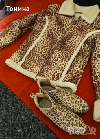 Дамско тигрово еко кожухче и дамски тигрови боти