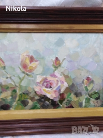 Цветя - Авторска картина на худ. Йохан Радев, снимка 2 - Антикварни и старинни предмети - 51999019