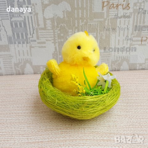 1455 Пиле в гнездо великденска декорация, снимка 5 - Декорация за дома - 28418806