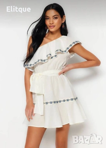 лятна рокля с един ръкав 