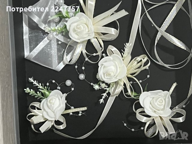 Бутониери с перли, снимка 4 - Сватбени аксесоари - 39467052
