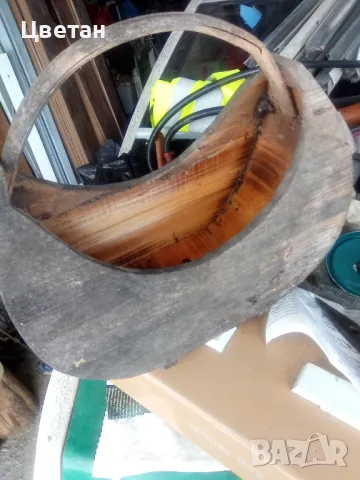Дървена кошница антика , снимка 1