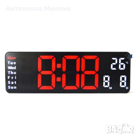 LED часовник със дистанционно , снимка 3 - Стенни часовници - 43982379