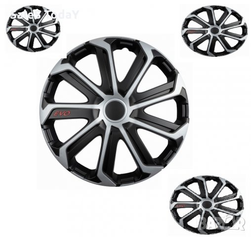 Тасове за джанти, 14", EVO, черен/ сив