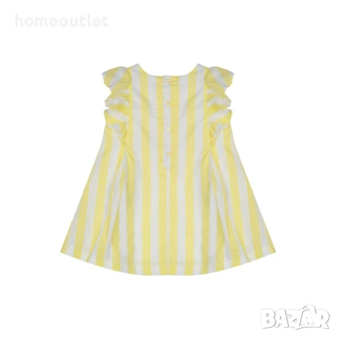ПРОМОЦИЯ Brums Milano Бебешка Рокля от Поплин с Райета – Бяло и Жълто (6 месеца / 68 см), снимка 2 - Детски рокли и поли - 50945946