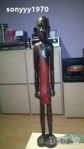 афро мъж-дървена фигура-92см-5кг-внос швеицария, снимка 4 - Колекции - 26377075