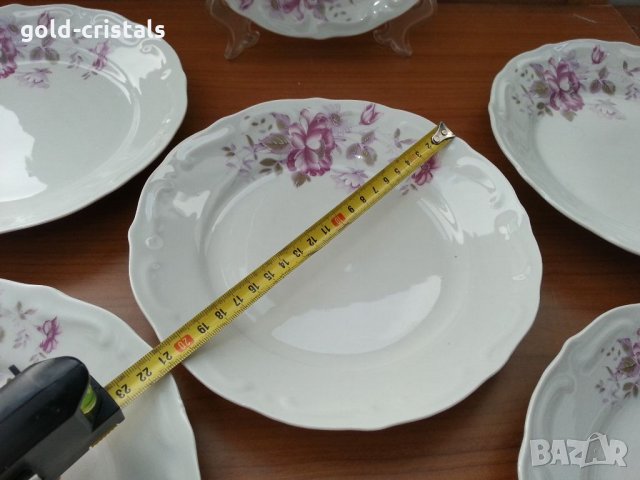 Стар български порцелан чинии Изида  плитки, снимка 3 - Антикварни и старинни предмети - 33491446
