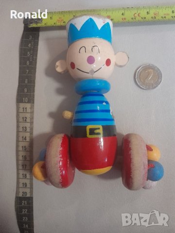 Стара соц дървена играчка, човече, снимка 7 - Антикварни и старинни предмети - 43728717