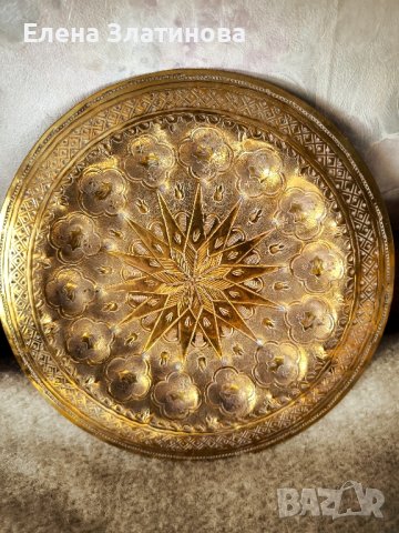 Две месингови чинии за стена, снимка 5 - Декорация за дома - 43958664