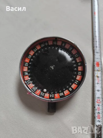 Стара преносима игра на рулетка | стъкло и метал, снимка 4 - Антикварни и старинни предмети - 48686294