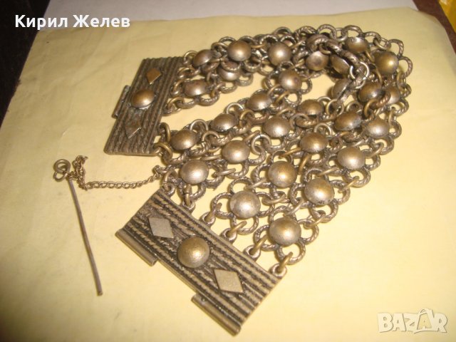 19 ВЕК ПОСРЕБРЕНА БРОНЗОВА ЕТНО ГРИВНА ВЪЗРОЖДЕНСКА ПЛЕТКА МАЙСТОРСКА РАБОТА НАКИТ за НОСИЯ 12373, снимка 16 - Антикварни и старинни предмети - 33216026