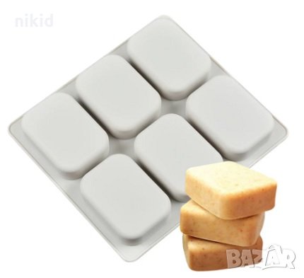 6 обли правоъгълника правоъгълни правоъгълник силиконов молд форма калъп сапун гипс шоколад кексчета