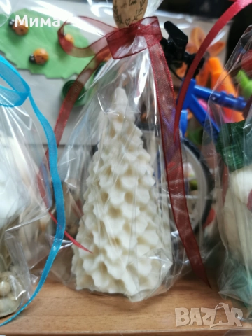 Ароматна коледна свещ - Елха кремава