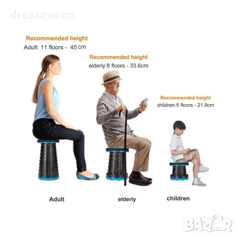 4174 Телескопичен сгъваем стол за пътуване, снимка 6 - Градински мебели, декорация  - 44011920