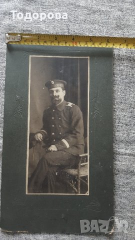 Картонена кабинетна снимка на царски флотски офицер, снимка 4 - Антикварни и старинни предмети - 29069486