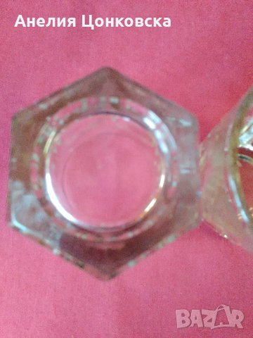 Старинни чаши масивен оловен кристал 2 броя, снимка 6 - Чаши - 28620638