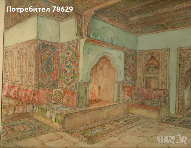 ХРИСТО КАБАКЧИЕВ - АКВАРЕЛ 1947 - ОРИГИНАЛ