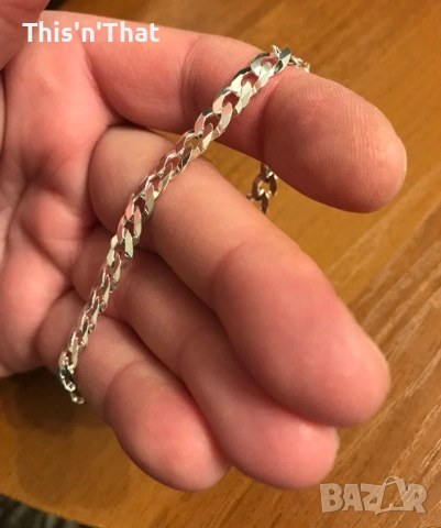 Mennica Bydgoska  Мъжка гривна, Сребро 925, 19 см, Сребро, снимка 5 - Гривни - 52710495