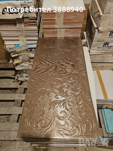 Гранитогресни плочки "Lafaenza"- кафяви/флорални/релефни 