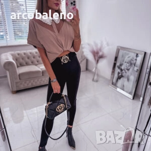 Дамски стягащи клинове с декоративни колани, 3цвята , снимка 2 - Клинове - 51931885