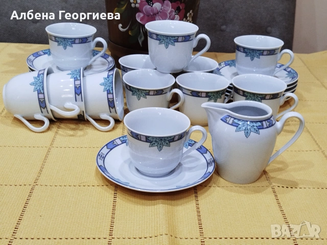 Баварски комплект за дълго кафе  SCHIRNODING BAVARIA ☕☕☘️☕☕☕, снимка 13 - Сервизи - 53070000