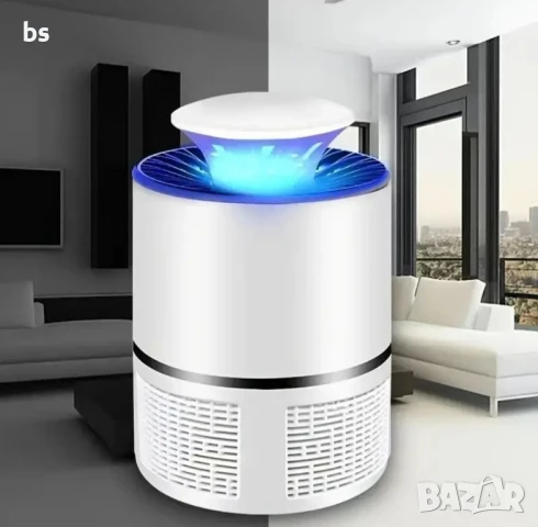 UV лампа против комари, Безшумна и без излъчване, USB захранване, На закрито или на открито, бяла