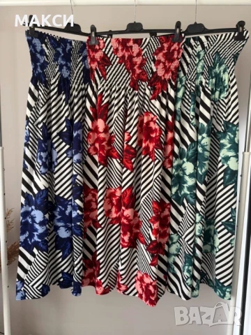 Разкошни силно еластични широки панталони в модерни десени с цветя Новият ни модел панталони за лято, снимка 1