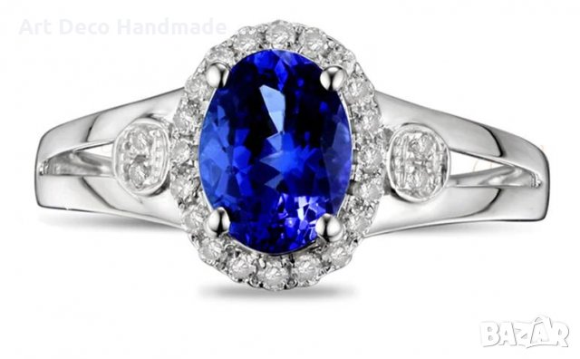 Годежен пръстен злато, танзанит и диаманти, снимка 2 - Пръстени - 27478177