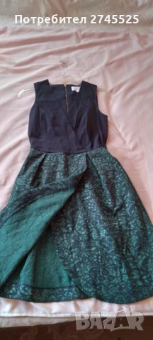 Зелена рокля с джобове, снимка 5 - Рокли - 50829635