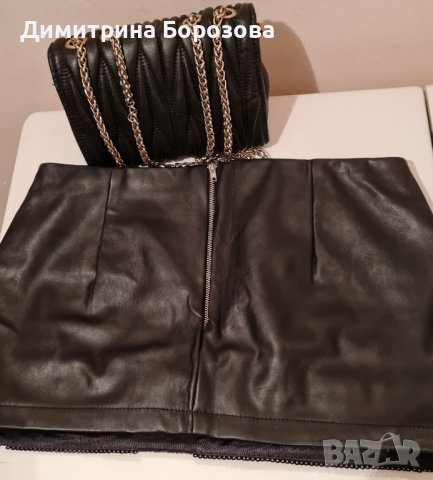 Кожена поличка с пайети , снимка 2 - Поли - 43051362