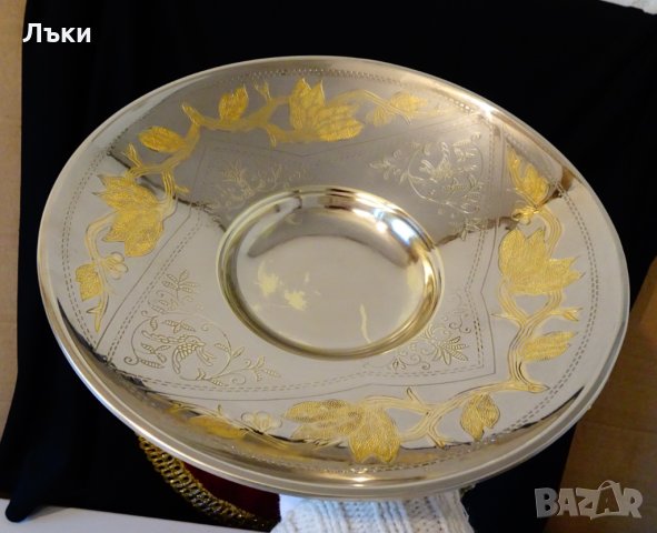 Посребрена фруктиера,салатиера,позлата,Феникс. , снимка 8 - Антикварни и старинни предмети - 35649435
