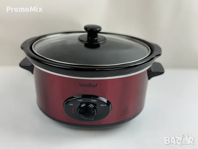 Уред за бавно готвене VonShef 50 339 Slow Cooker 3.5л 170W Съд за готвене с капак, снимка 10 - Мултикукъри - 49206846