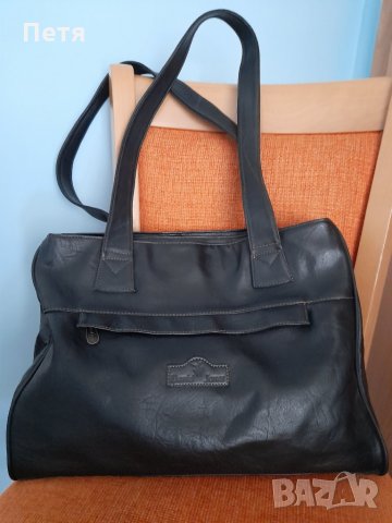 Дамска чанта  -  кожена, черна, снимка 5 - Чанти - 32636361