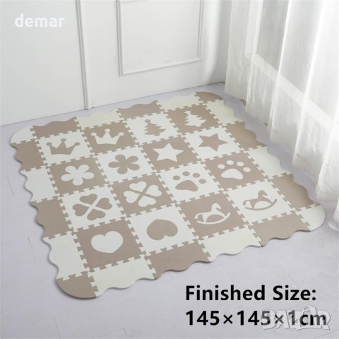 MUSOLEI Подложка от пяна за игра на под за малки деца, 66 части, кафява, 145×145×1 см, снимка 6 - Образователни игри - 43439970
