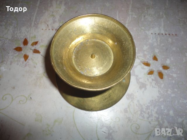 Старинен бронзов свещник 9, снимка 3 - Колекции - 43763472