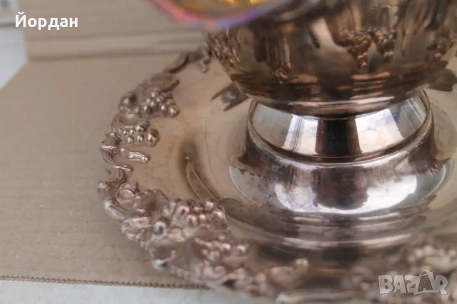 Посребрена фруктиера, снимка 2 - Антикварни и старинни предмети - 49713541