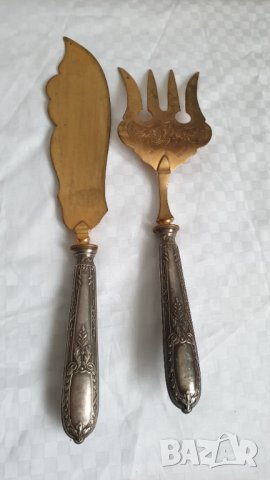 Прибори за сервиране на торта със сребърни дръжки, снимка 4 - Прибори за хранене, готвене и сервиране - 43527388