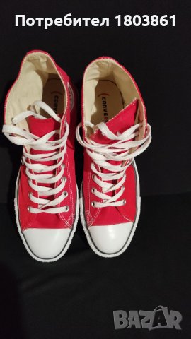 Converse високи кецове н.42 и 1/2 чисто нови червени, снимка 2 - Кецове - 43147713