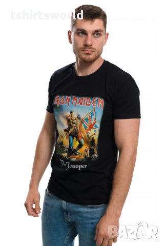 Нова мъжка тениска с дигитален печат на музикалната група IRON MAIDEN - The trooper , снимка 3 - Тениски - 28263660
